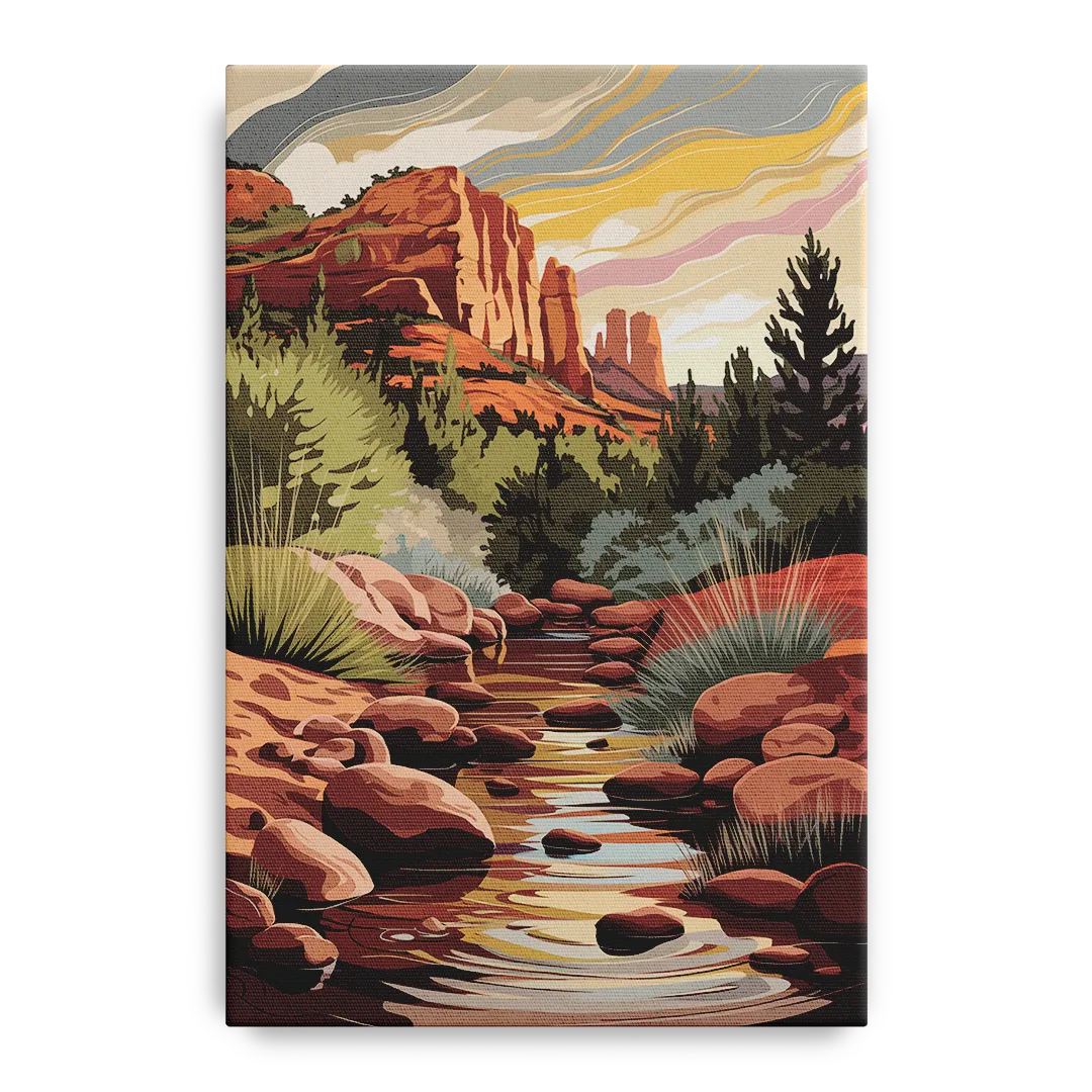 Sedona Oak Creek Reflections Front - Canvas Wall Art