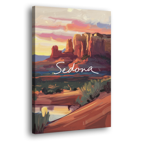 Sedona Red Rock Sunset - Canvas Wall Art - Side