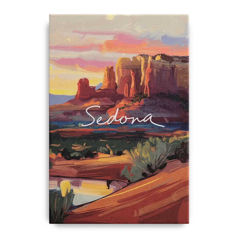 Sedona Red Rock Sunset Front - Canvas Wall Art