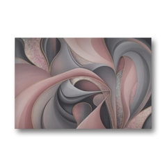 Serenade of Elegance Pink and Grey Abstract - Canvas Wall Art - Front