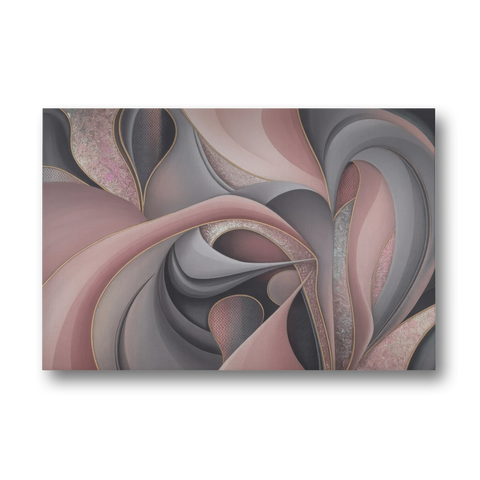 Serenade of Elegance Pink and Grey Abstract