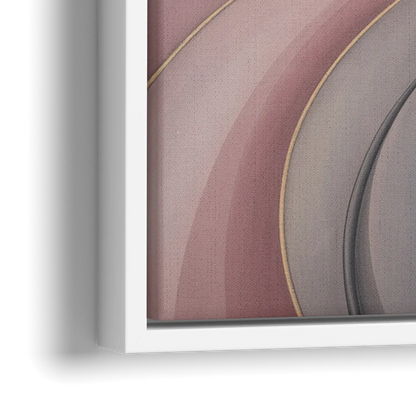 Serenade of Elegance Pink and Grey Abstract - Close-Up White Frame Canvas