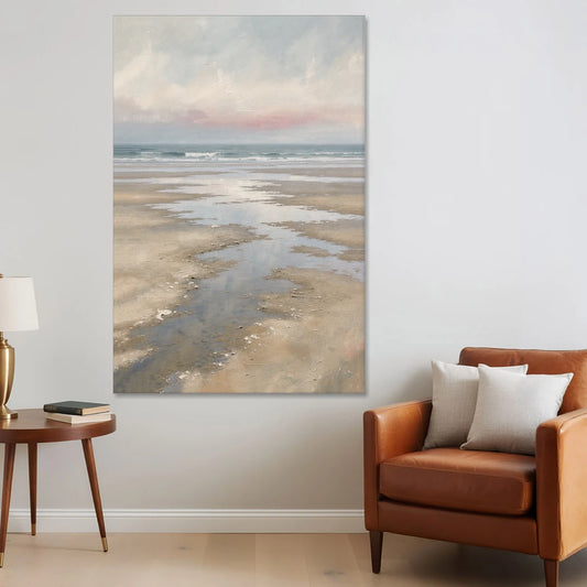 Serene Coastal Low Tide Mirror Pools - Canvas Wall Art - Sofa - 40x60