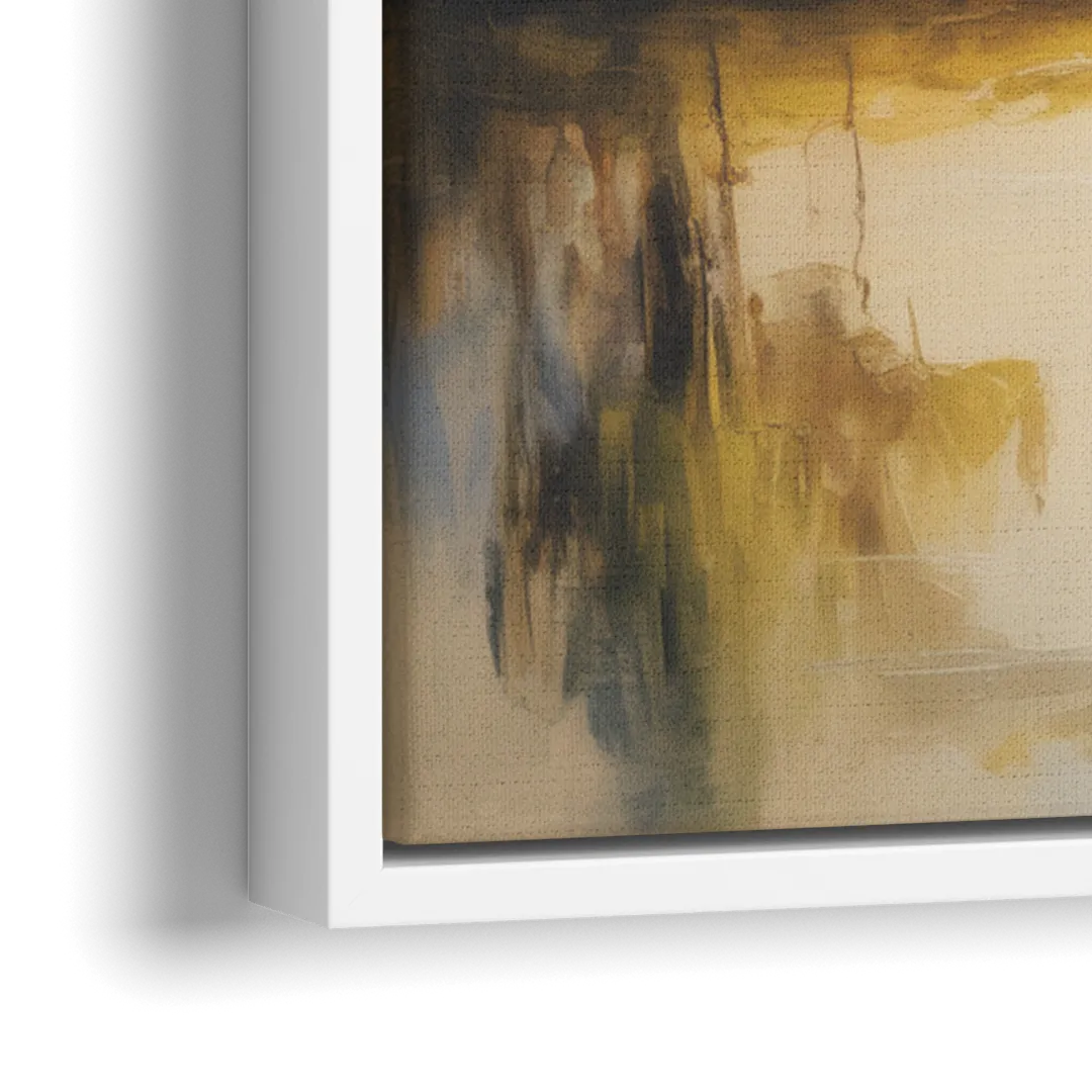 Serene Cross Landscape Abstract Christian - Close-Up White Frame Canvas
