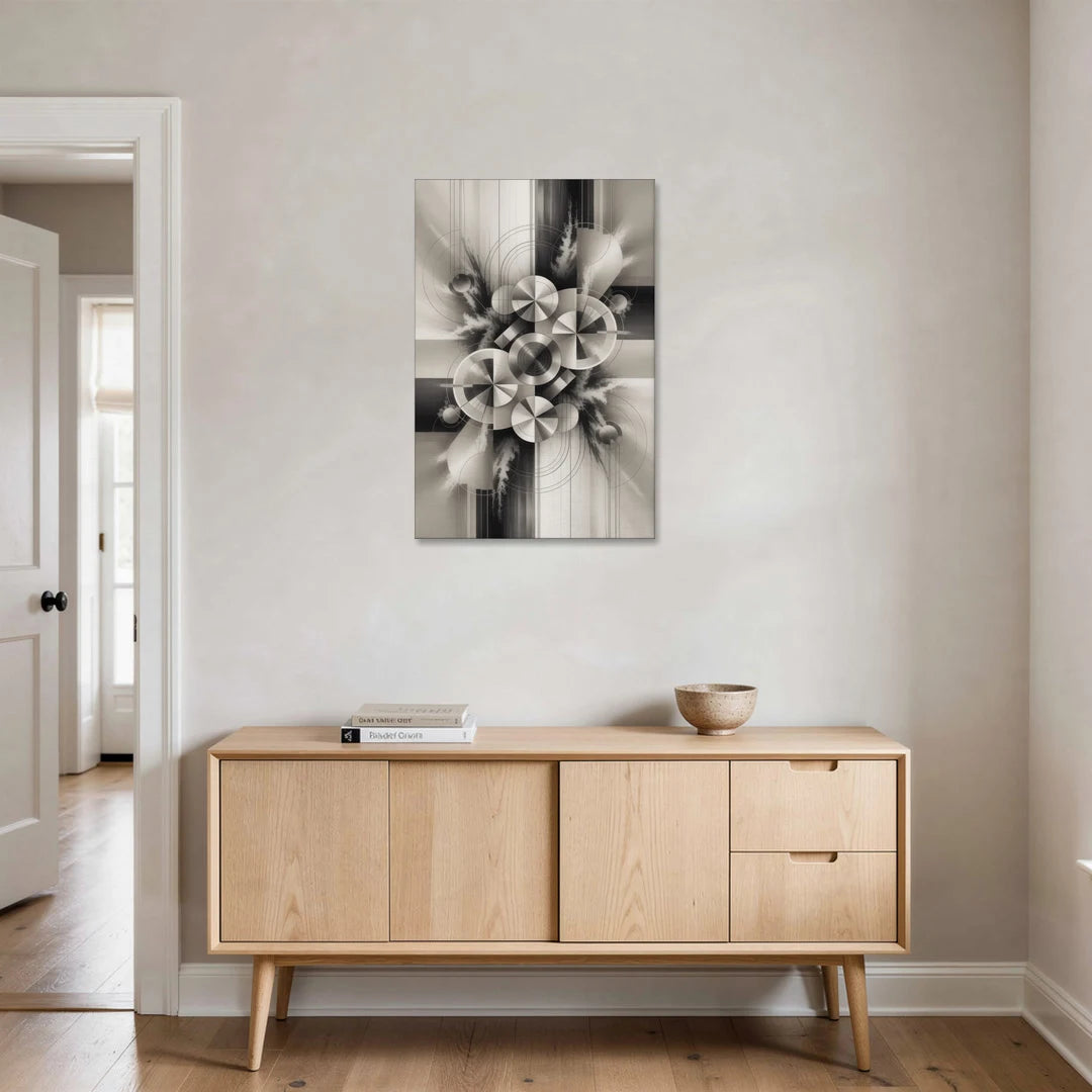 Serene Elegance Grey and White Abstract - Canvas Wall Art - Coffee Table - 24x36