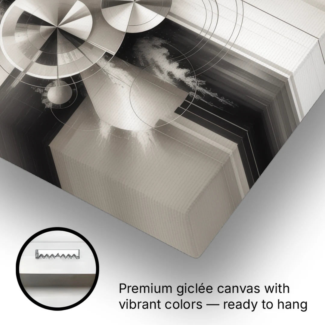 Serene Elegance Grey and White Abstract - Canvas Wall Art - Gallery Wrap Corner