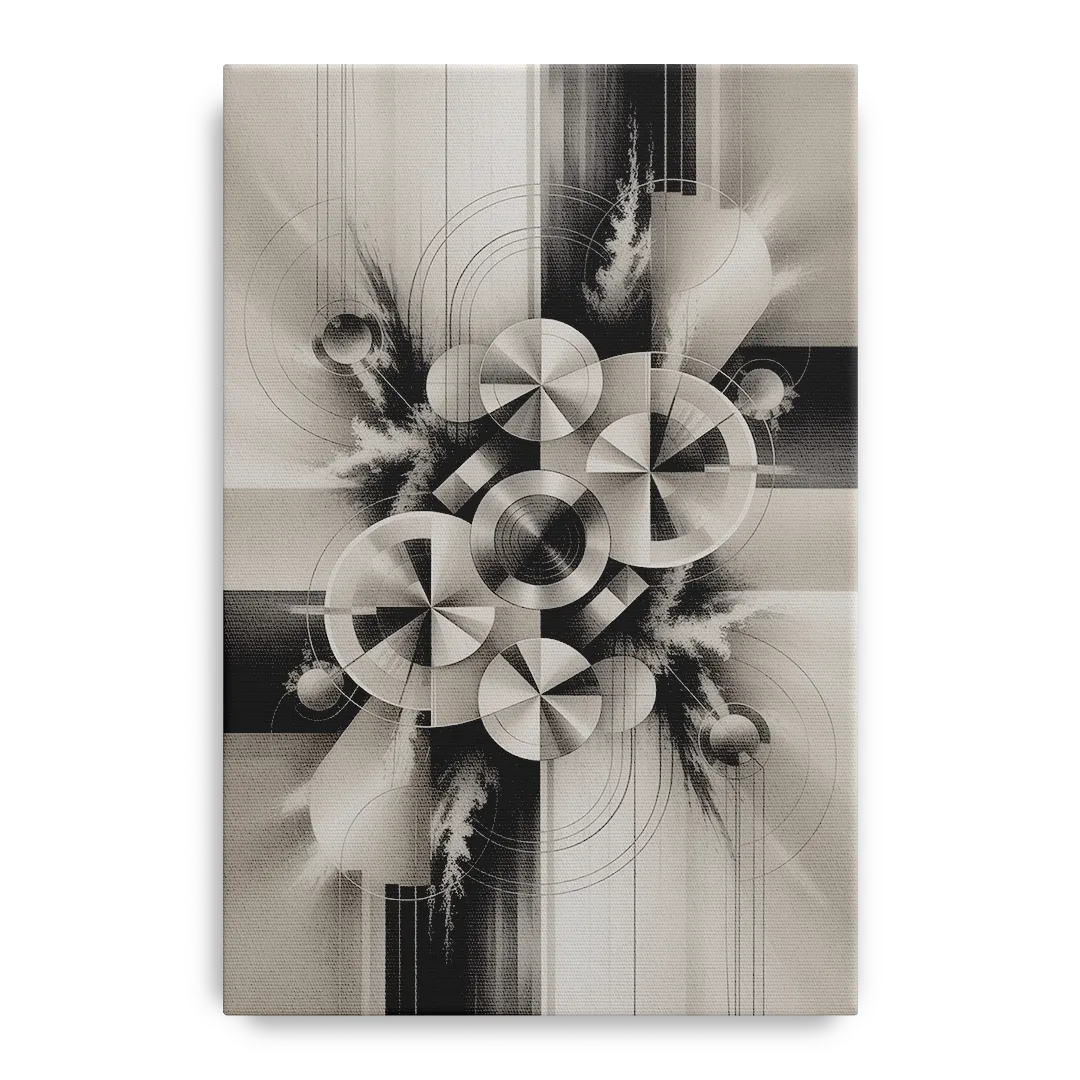 Serene Elegance Grey and White Abstract - Canvas Wall Art