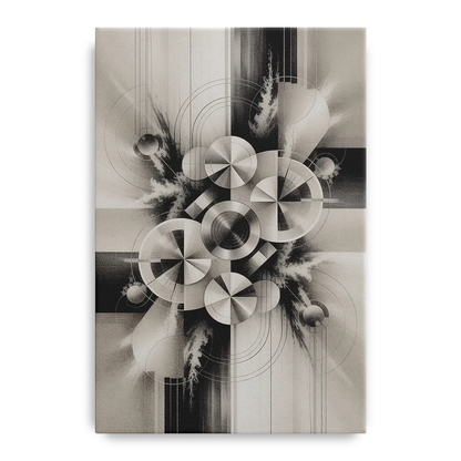 Serene Elegance Grey and White Abstract - Canvas Wall Art
