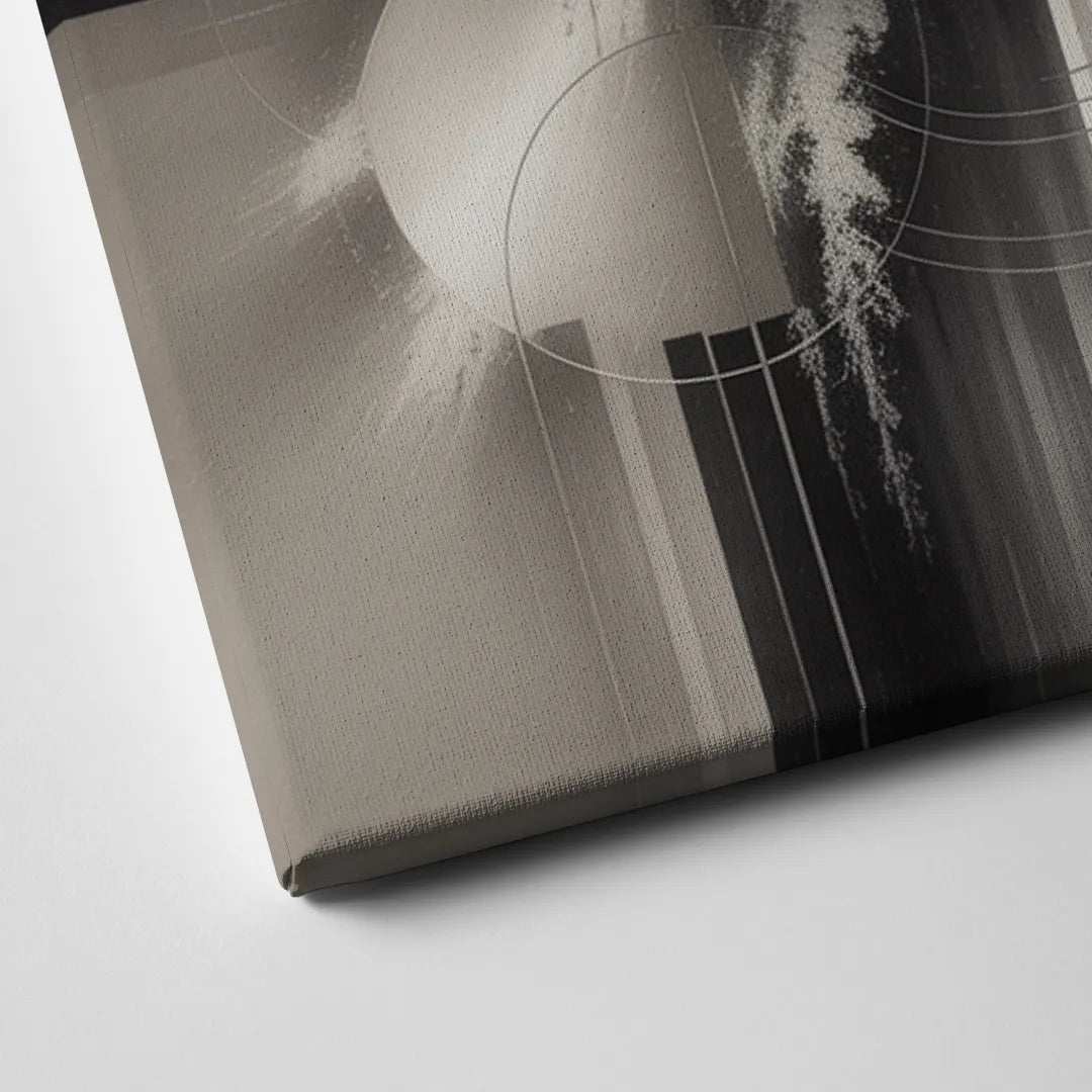 Serene Elegance Grey and White Abstract Canvas Close Up