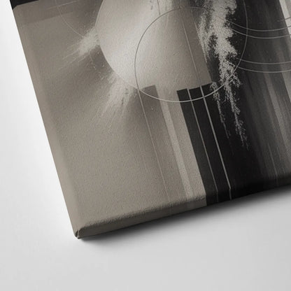 Serene Elegance Grey and White Abstract Canvas Close Up