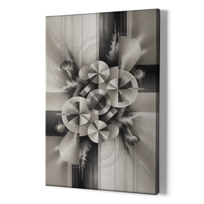 Serene Elegance Grey and White Abstract - Canvas Print Art Sides