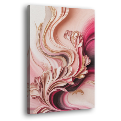 Serene Elegance Pink Abstract - Canvas Wall Art - Side