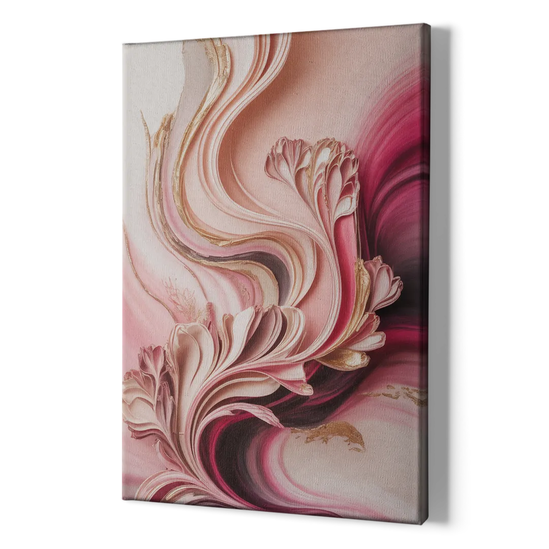 Serene Elegance Pink Abstract - Canvas Print Art Sides