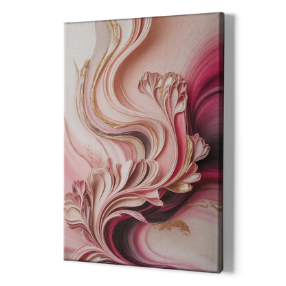 Serene Elegance Pink Abstract - Canvas Print Art Sides