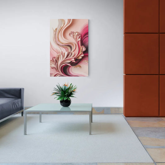 Serene Elegance Pink Abstract - Canvas Wall Art Living Room