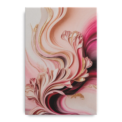 Serene Elegance Pink Abstract Front - Canvas Wall Art