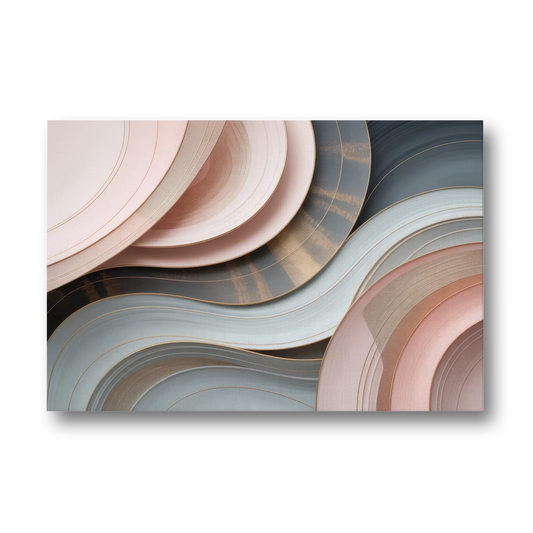Serene Elegance Pink and Grey Abstract - Canvas Wall Art - Front