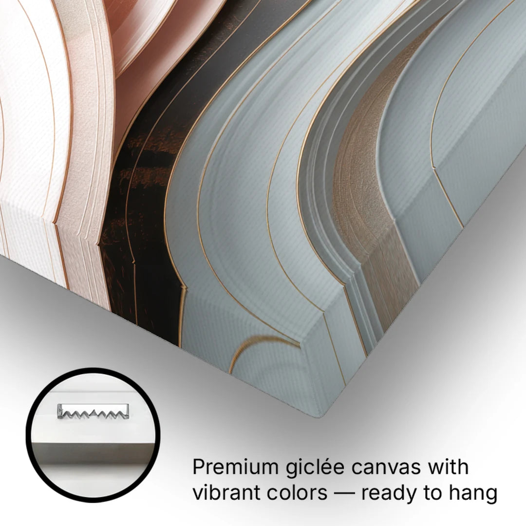 Serene Elegance Pink and Grey Abstract - Canvas Wall Art - Gallery Wrap Corner