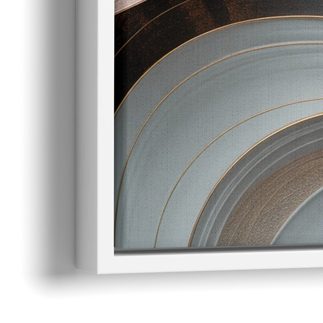 Serene Elegance Pink and Grey Abstract - Close-Up White Frame Canvas