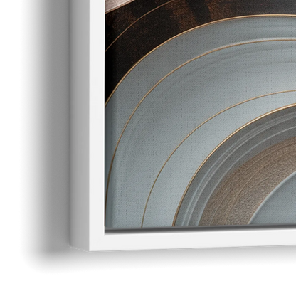 Serene Elegance Pink and Grey Abstract - Close-Up White Frame Canvas