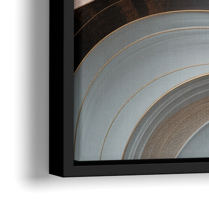 Serene Elegance Pink and Grey Abstract - Close-Up Black Frame Canvas
