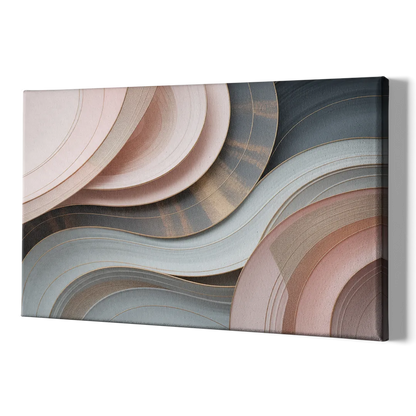 Serene Elegance Pink and Grey Abstract - Canvas Print Art Sides