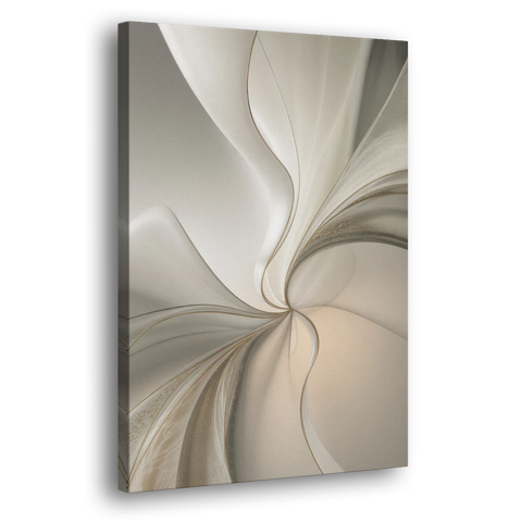 Serene Elegance in White Abstract - Canvas Wall Art - Side