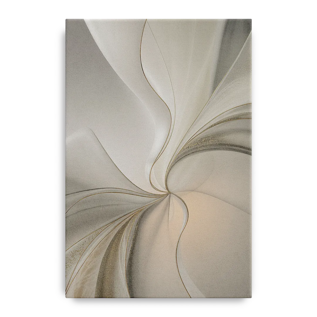 Serene Elegance in White Abstract - Canvas Wall Art