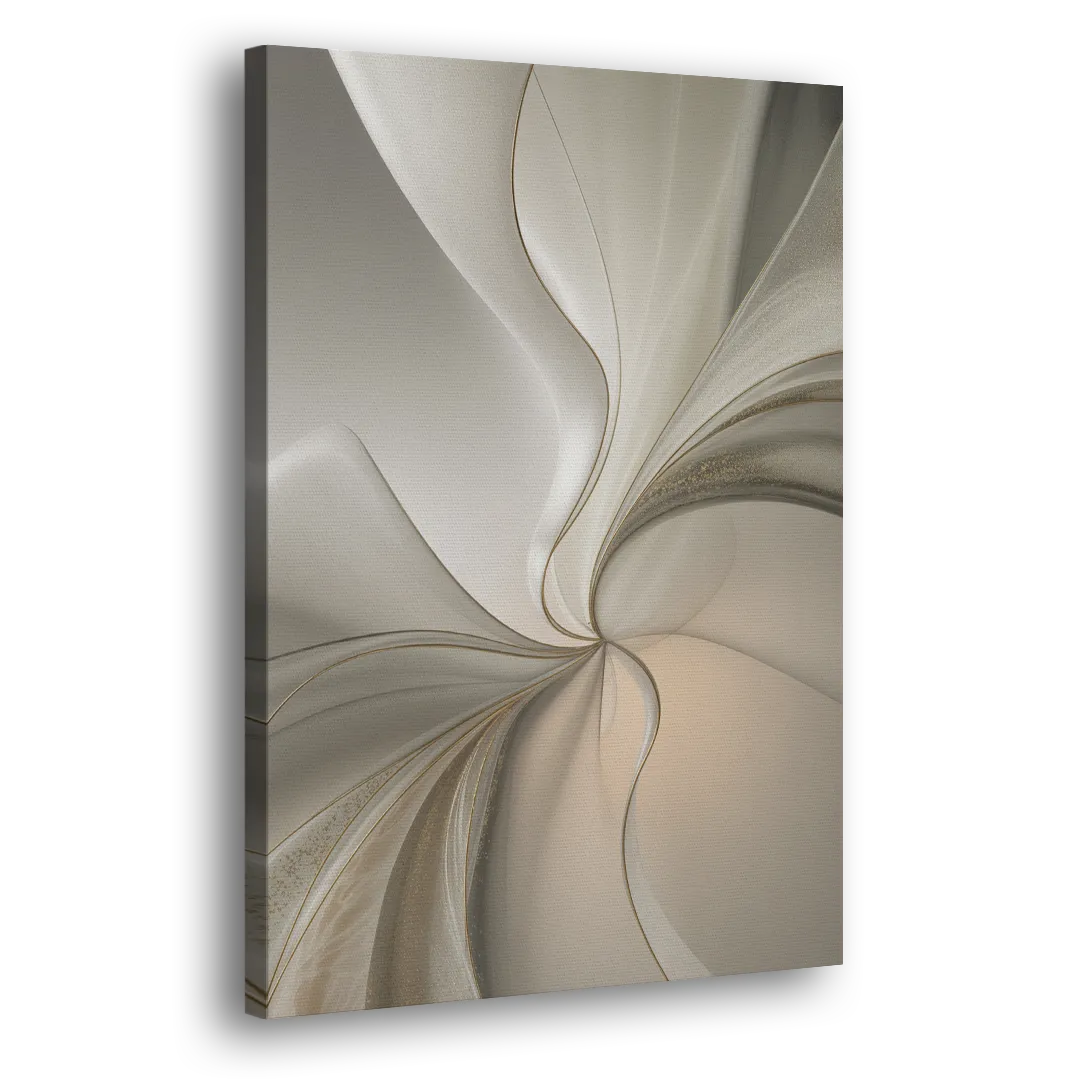 Serene Elegance in White Abstract Side - Canvas Wall Art