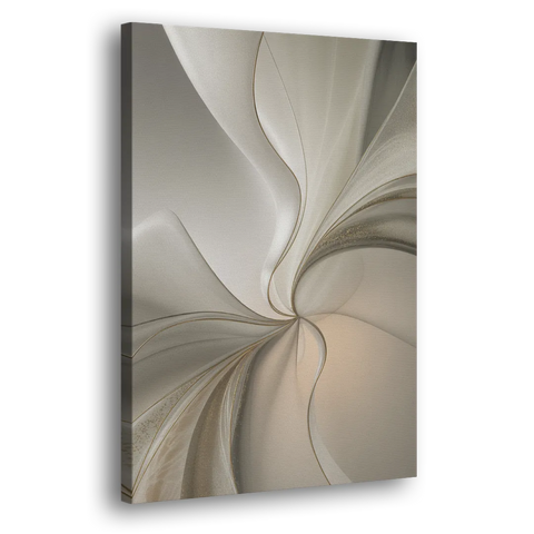 Serene Elegance in White Abstract - Canvas Wall Art