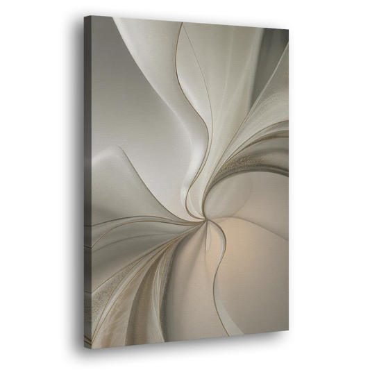 Serene Elegance in White Abstract Side - Canvas Wall Art