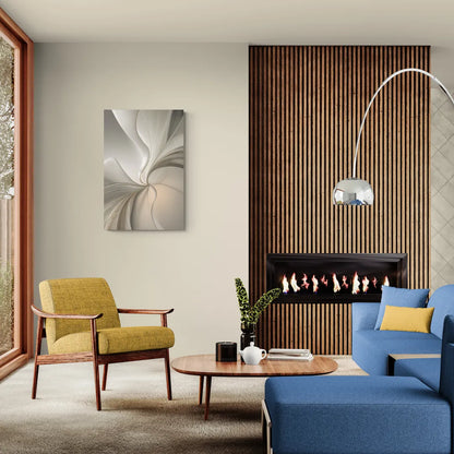 Serene Elegance in White Abstract - Canvas Wall Art Living Room