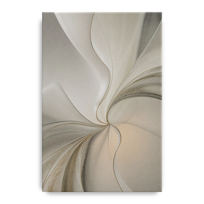 Serene Elegance in White Abstract Front - Canvas Wall Art
