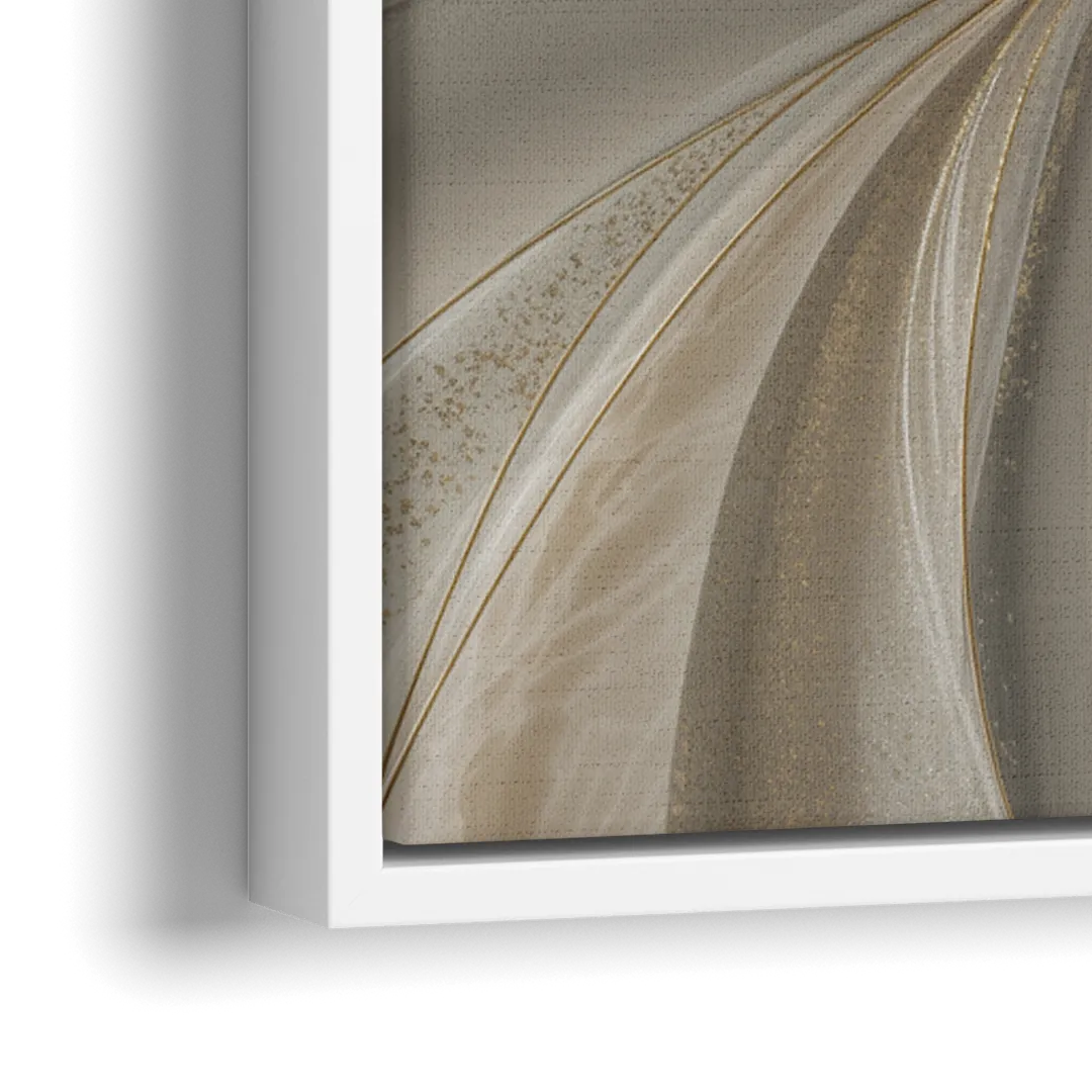 Serene Elegance in White Abstract - Close-Up White Frame Canvas