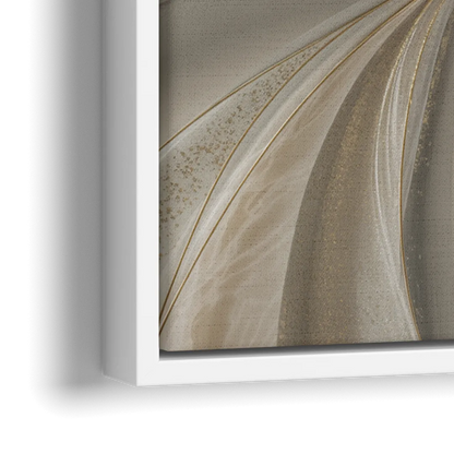 Serene Elegance in White Abstract - Close-Up White Frame Canvas