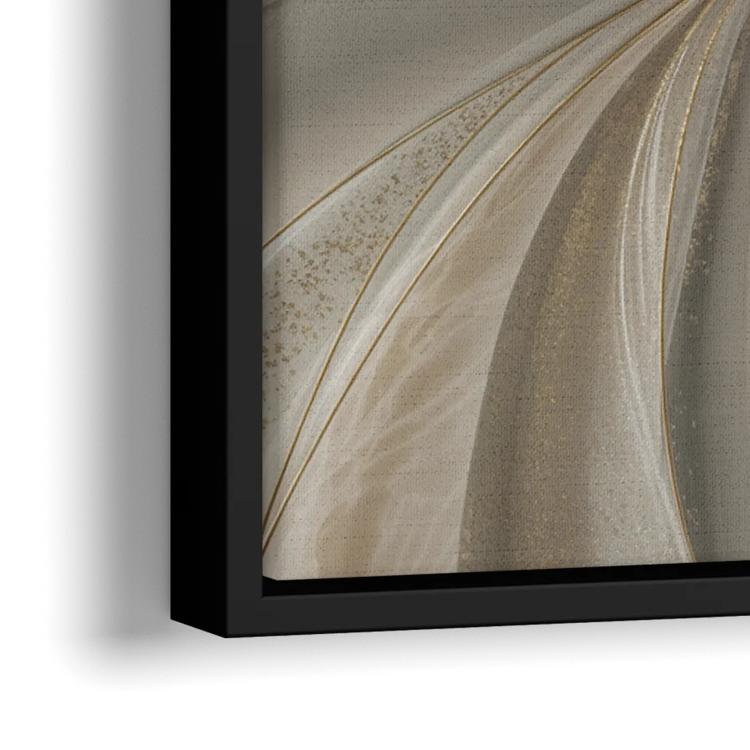 Serene Elegance in White Abstract - Close-Up Black Frame Canvas