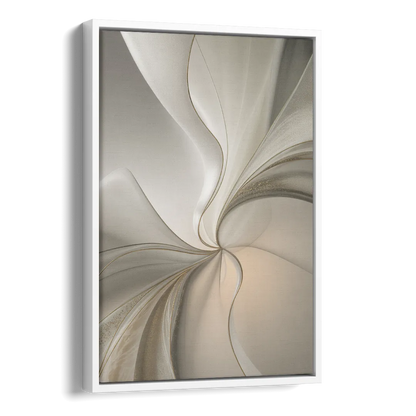 Serene Elegance in White Abstract Side - White Canvas Wall Art