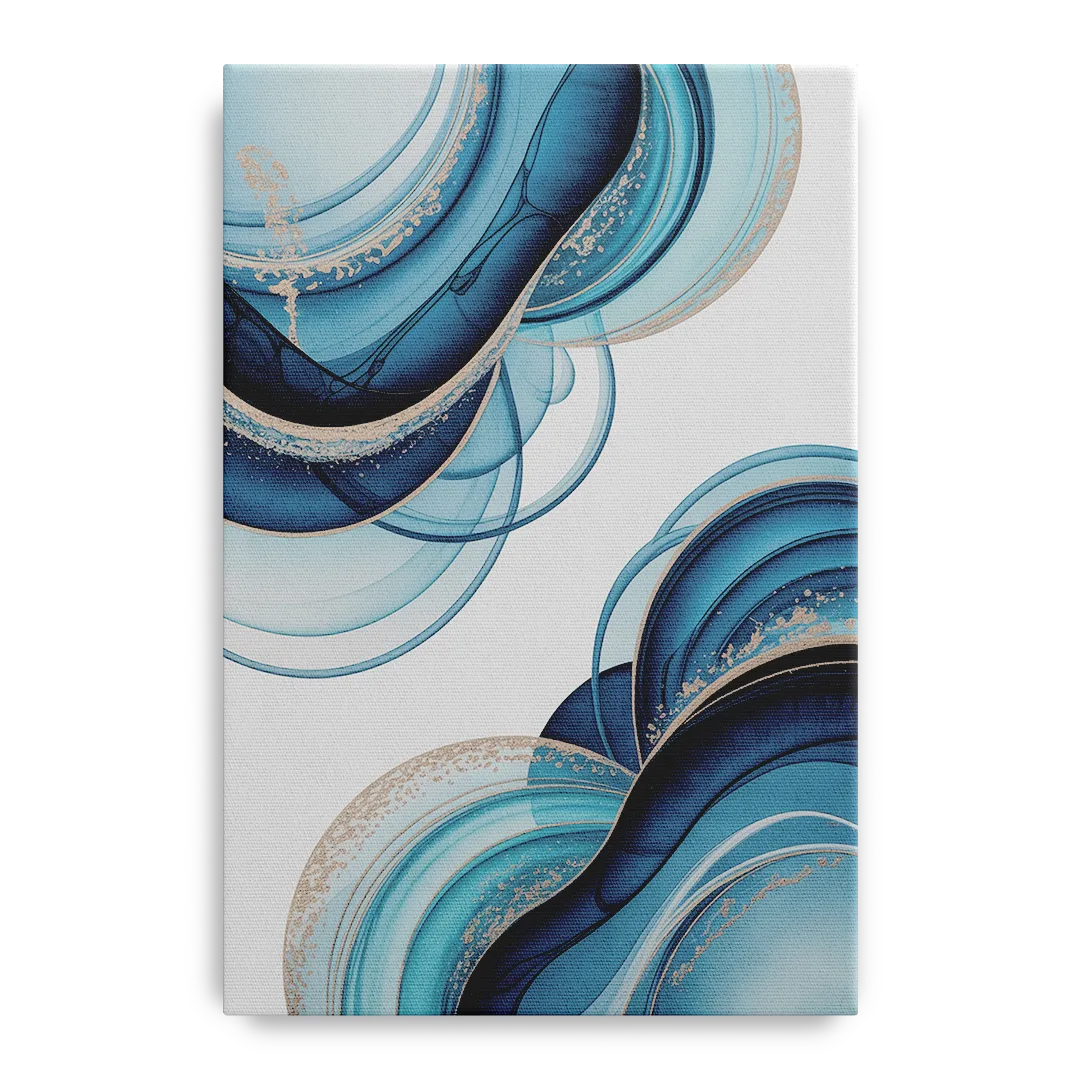 Serene Flowing Opulence Blue Abstract - Canvas Wall Art