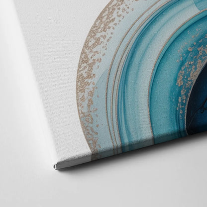 Serene Flowing Opulence Blue Abstract Canvas Close Up