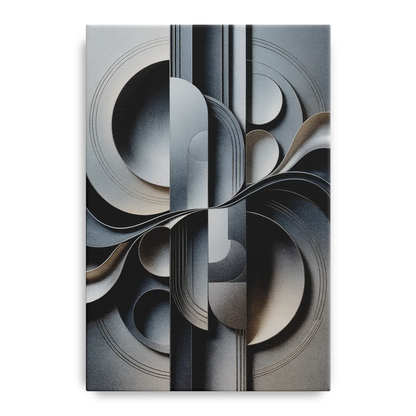 Serene Geometric Elegance Grey Abstract - Canvas Wall Art