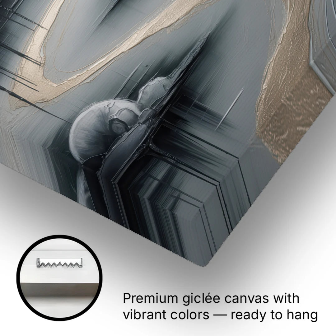 Serene Landscape Grey Abstract - Canvas Wall Art - Gallery Wrap Corner