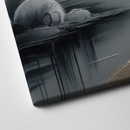 Serene Landscape Grey Abstract Canvas Close Up