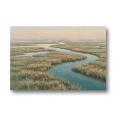 Serene Salt Marsh Creek at Morning - Canvas Wall Art - Front