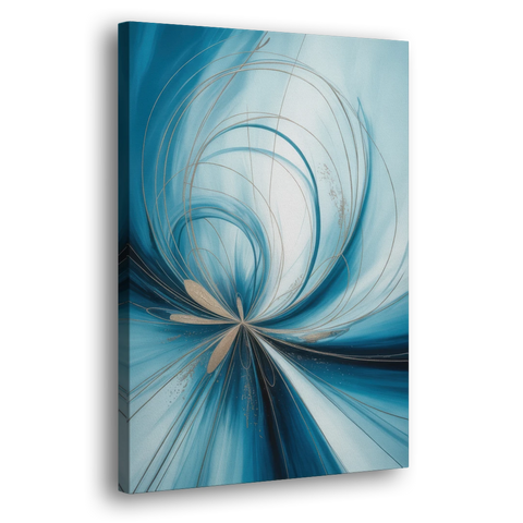 Serene Vortex Blue Abstract - Canvas Wall Art - Side