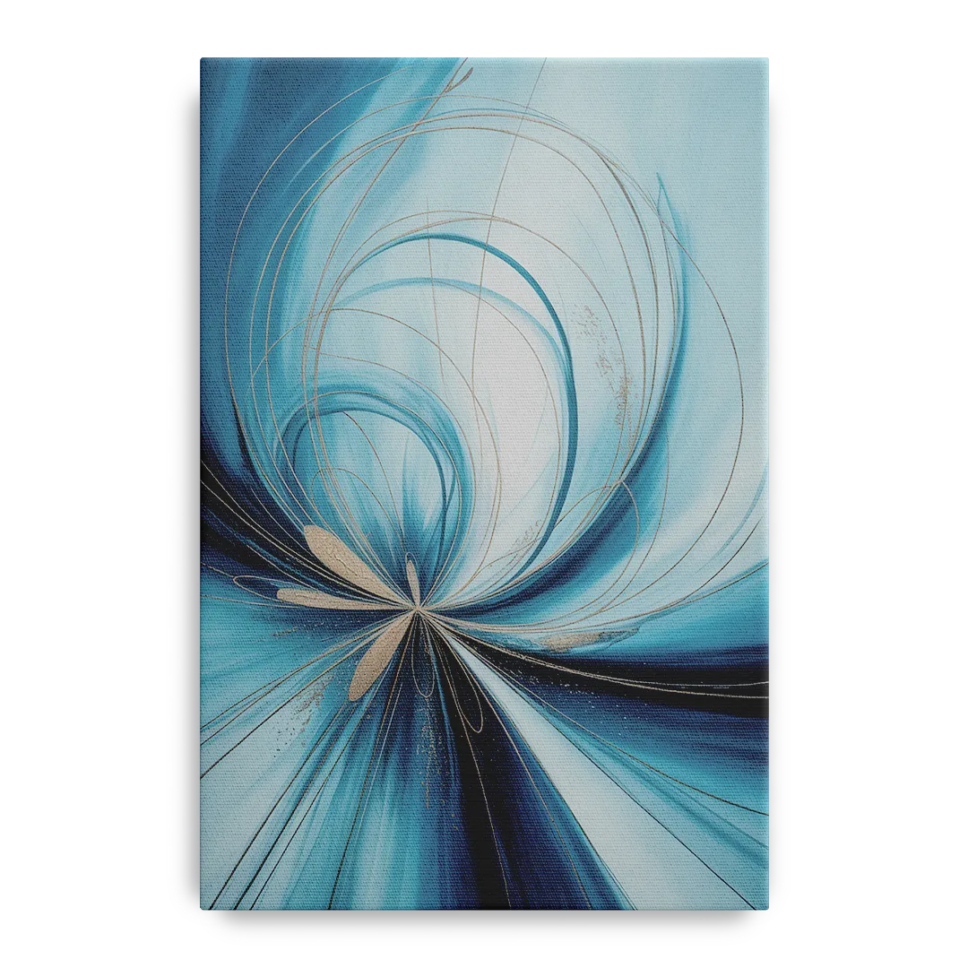 Serene Vortex Blue Abstract - Canvas Wall Art