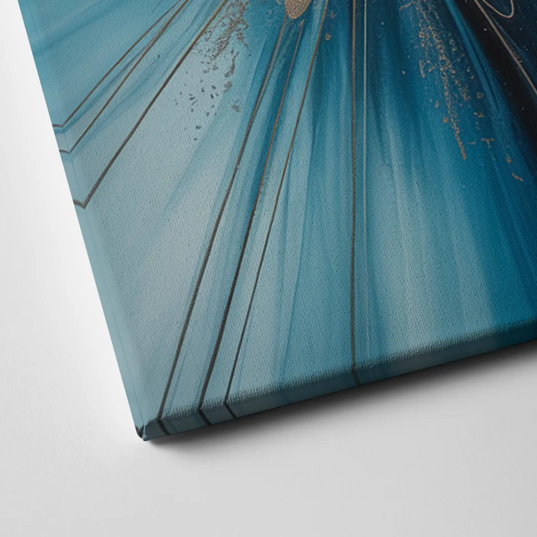 Serene Vortex Blue Abstract Canvas Close Up