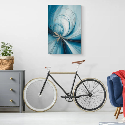 Serene Vortex Blue Abstract - Canvas Wall Art Living Room