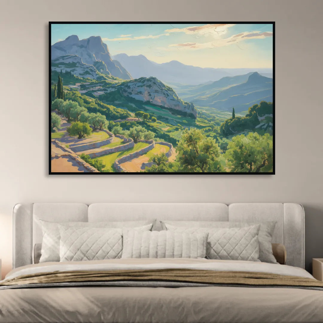 Serra de Tramuntana Vista Living Room - Black Canvas Wall Art