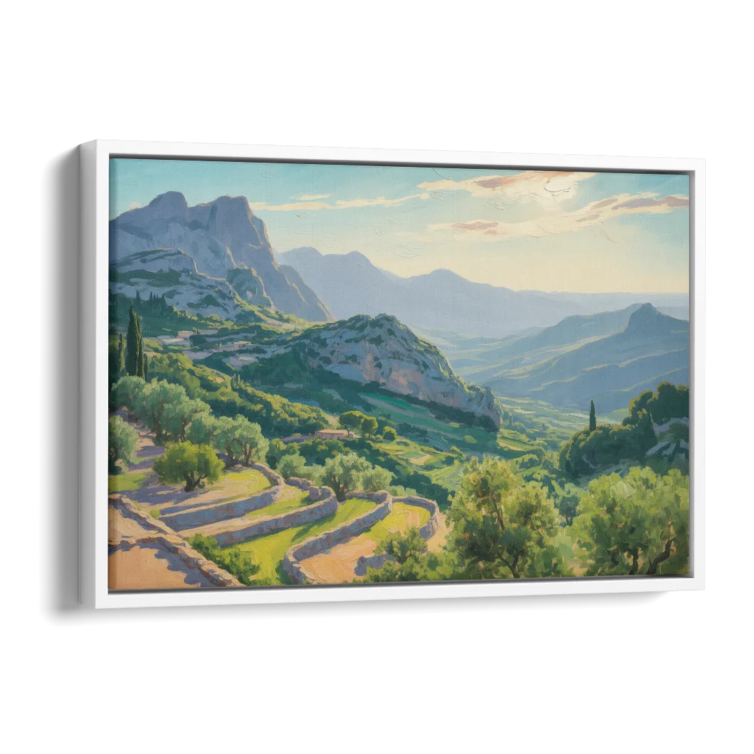 Serra de Tramuntana Vista Side - White Canvas Wall Art