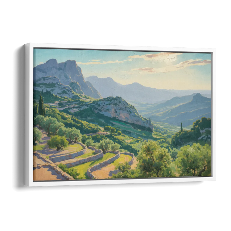 Serra de Tramuntana Vista Side - White Canvas Wall Art